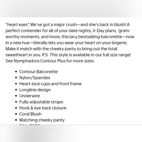 Adore Me Nymphadora Balconette Bra & Matching Cheeky Panty NEW Lace  Hearts Pink - Picture 5 of 11